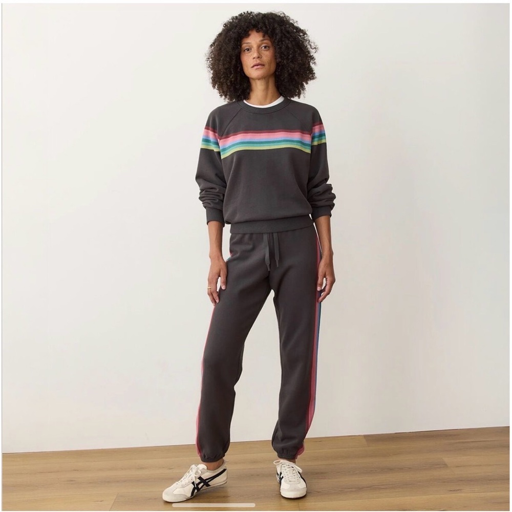 Marine Layer Women's Gray and rainbow Sweatshirt